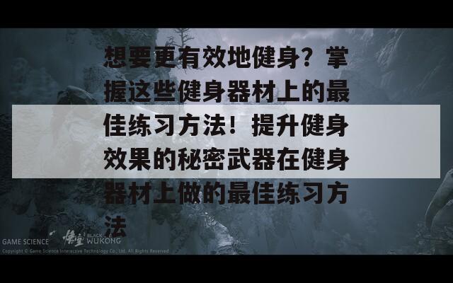 想要更有效地健身？掌握这些健身器材上的最佳练习方法！提升健身效果的秘密武器在健身器材上做的最佳练习方法